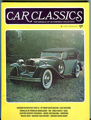 Car Classics Magazine August 1974 Gardner Retrospect Part II EX 061316jhe