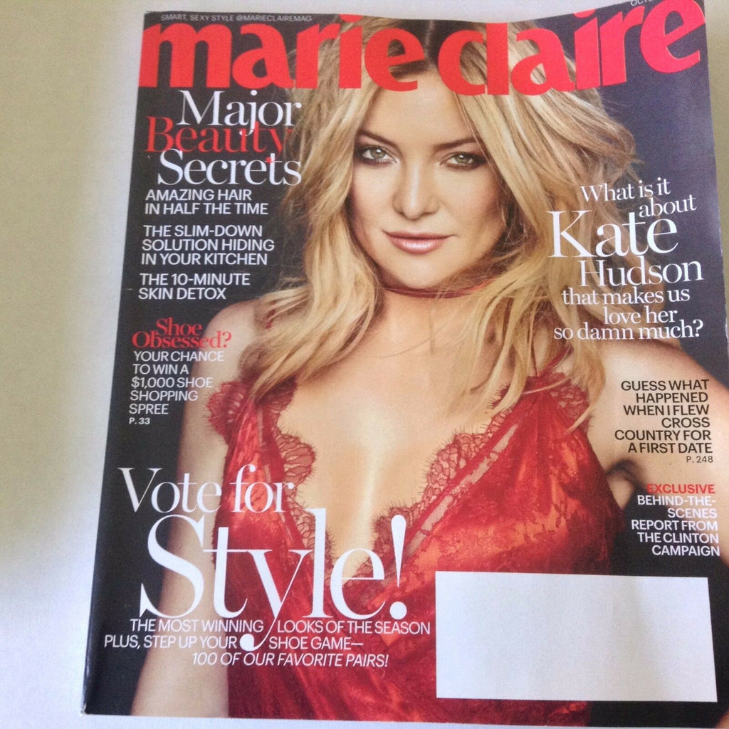 Marie Claire Magazine Kate Hudson Beauty Secrets October 2016 060717nonrh