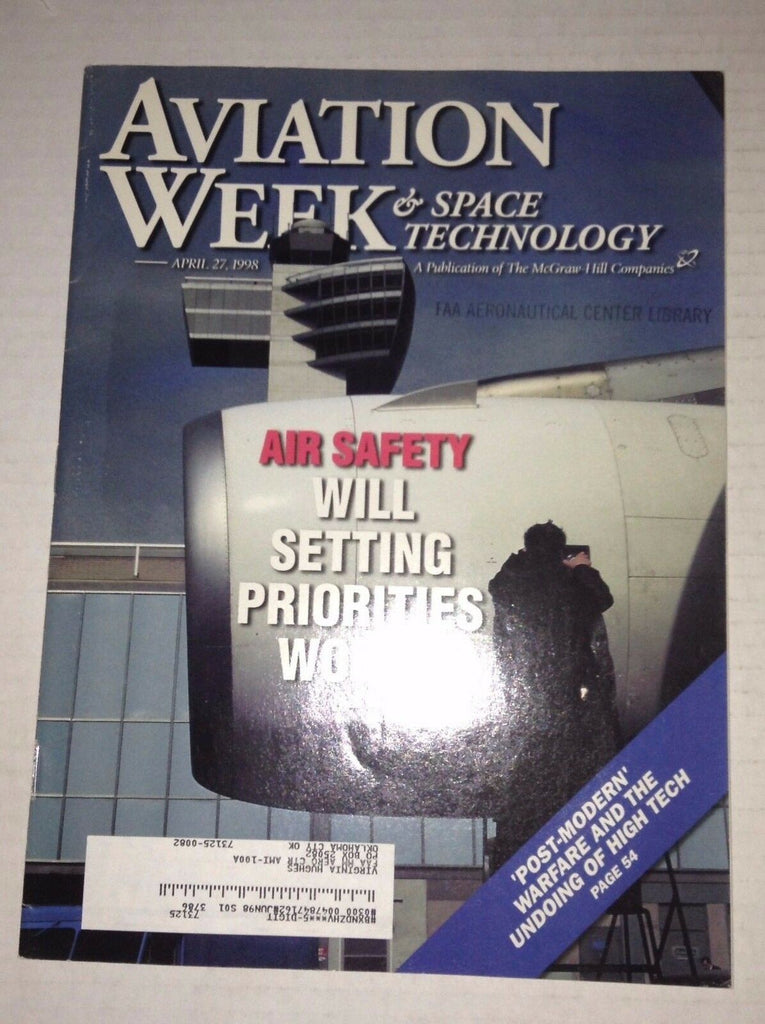 Aviation Week Magazine Air Safety Priorities April 27, 1998 FAL 111716RH