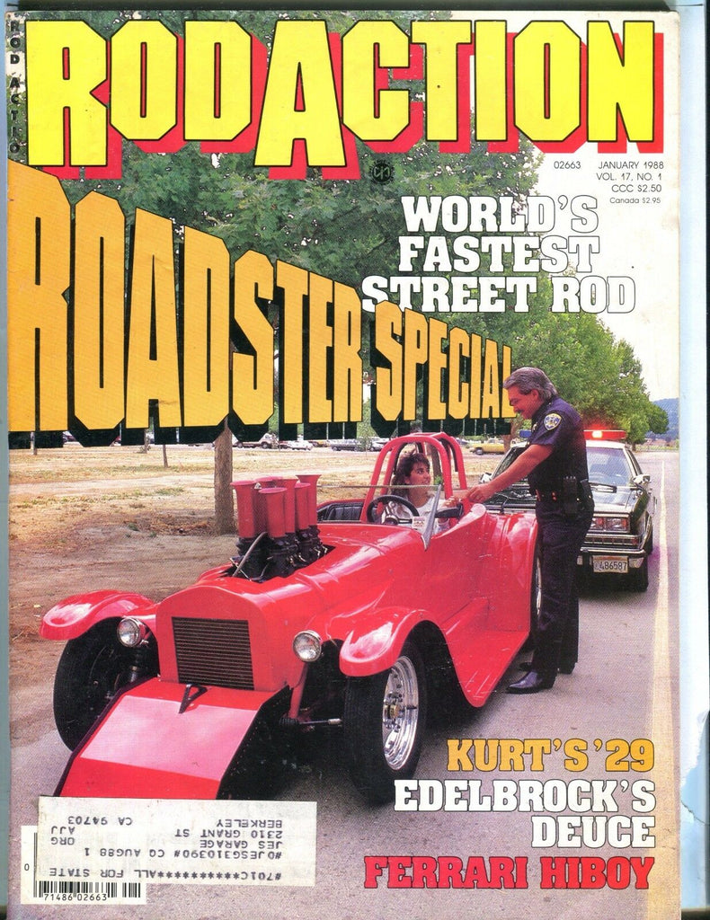 Rod Action Magazine January 1988 Ferrari Hiboy EX w/ML 031317nonjhe