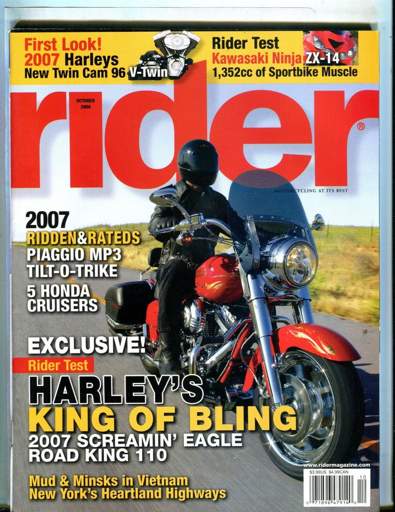 Rider Magazine October 2006 Harley Screamin' Eagle EX No ML 051017nonjhe