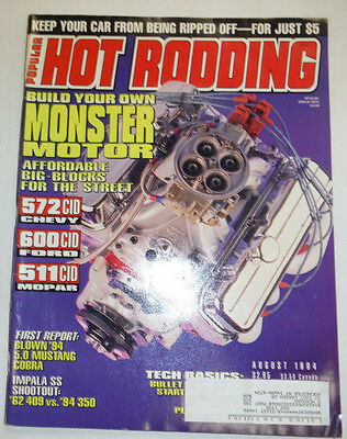 Popular Hot Rodding Magazine Build Your Own Monster Motor August 1994 011315R2