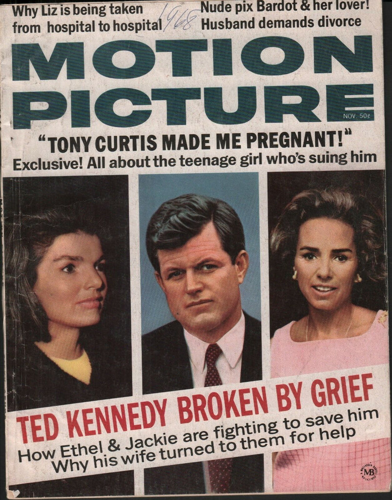 Motion Picture November 1968 Jackie Kennedy Ted Ethel Tony Curtis 062519AME