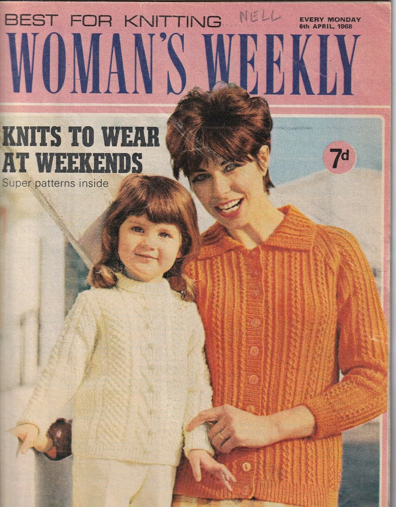 Woman's Weekly Magazine Knits For The Weekend April 1968 051919nonr