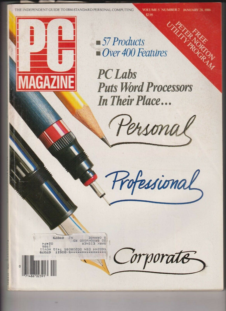 PC Magazine Putting Word Processors In Place January 28, 1986 120619nonr