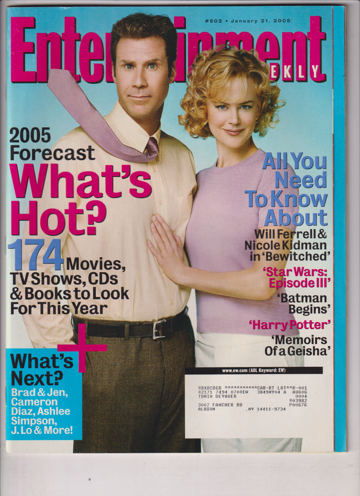 Entertainment Weekly Will Ferrell Nicole Kidman January 21, 2005 011820nonr