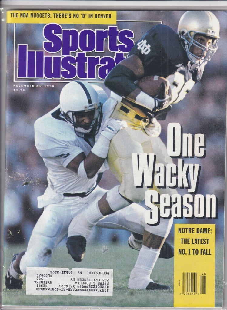 Sports Illustrated Notre Dame Falls At No.1 November 26, 1990 091619nonr