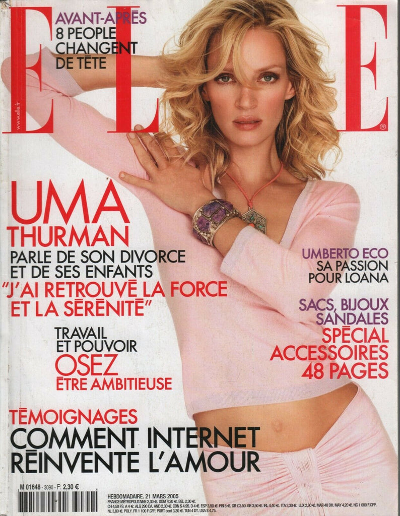 Elle French Fashion Magazine 21 Mars 2005 Uma Thurman 091919AME