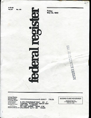 Federal Register Vol. 57 No. 100 Friday May 22 1992 EX FAA 030816jhe