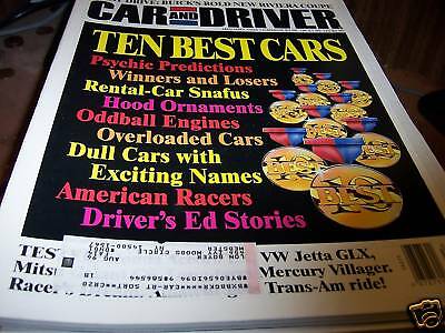Car and Driver Magazine 1/1994 Ten Best Cars