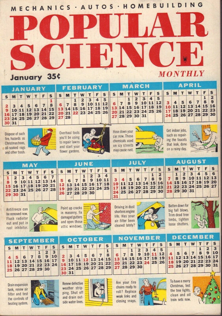 Popular Science Magazine January 1955 Calendar EX 081817nonjhe