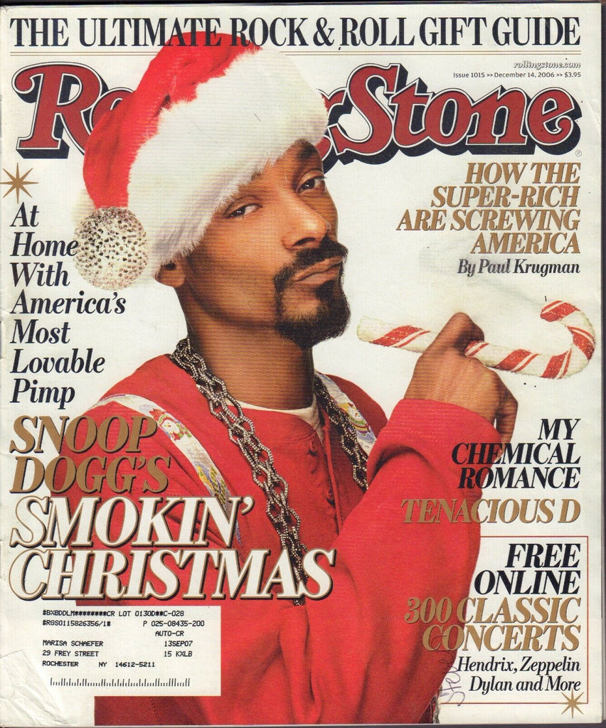 Rolling Stone December 14 2006 Snoop Dogg, My Chemical Romance w/ML 082516DBE