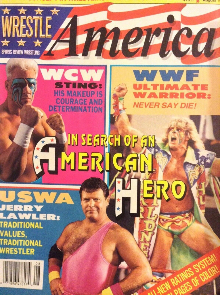 Wrestle America Magazine Sting & Ultimate Warrior August 1992 041818nonrh
