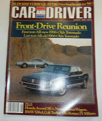 Car And Driver Magazine Front Drive Reunion 1986 Olds Tornado 123014R2