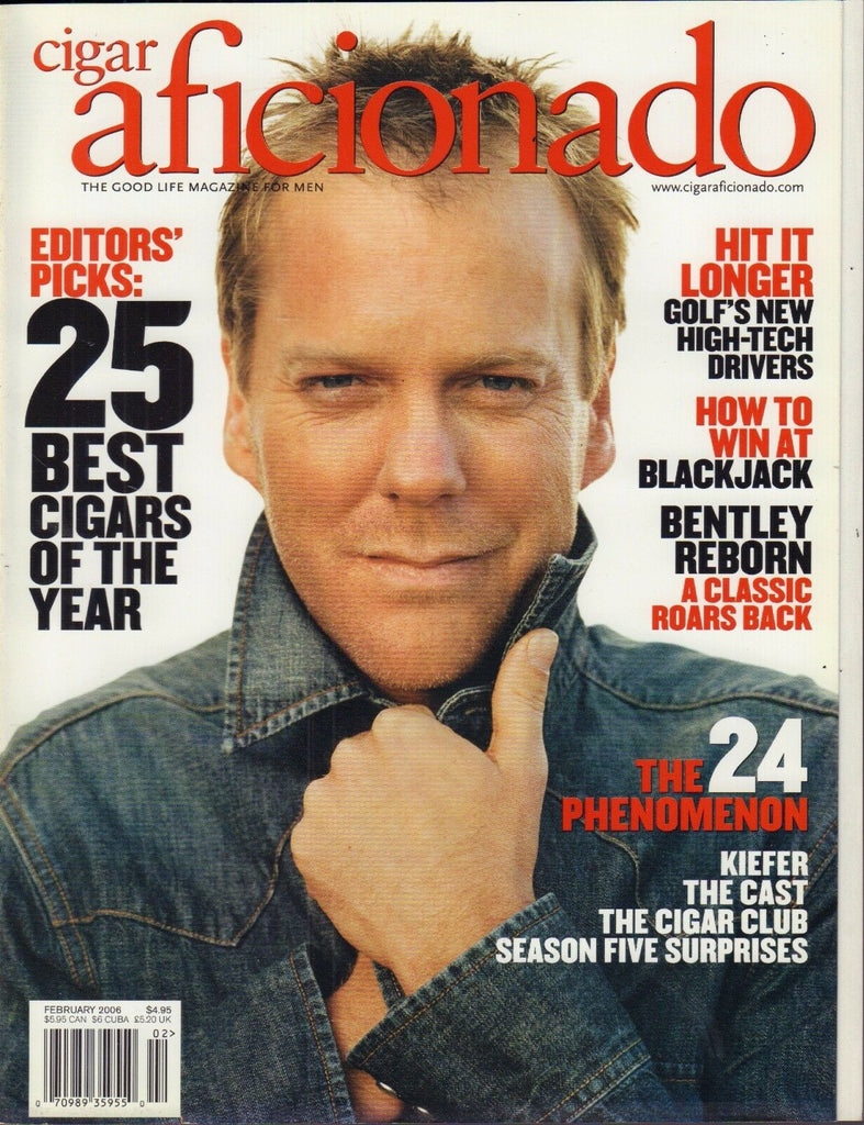Cigar Aficionado February 2006 Kiefer Sutherland Vg 010317DBE