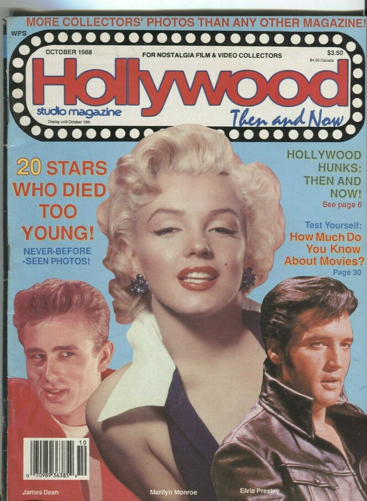 Hollywood Studio magazine Then And Now October 1988 Marilyn Monroe 082219DBE