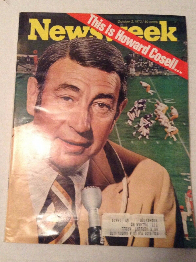 Newsweek Magazine This Is Howard Cosell October 2, 1972 102016RH
