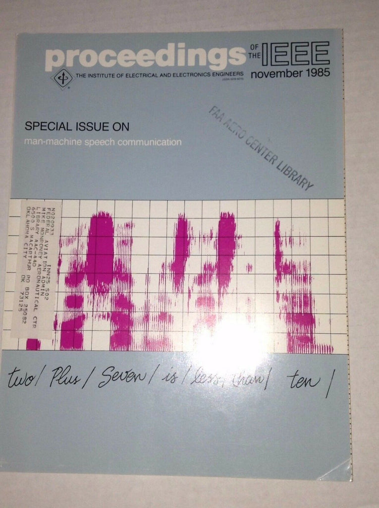 Proceedings Of The IEEE Magazine Man Machine November 1985 022917NONRH