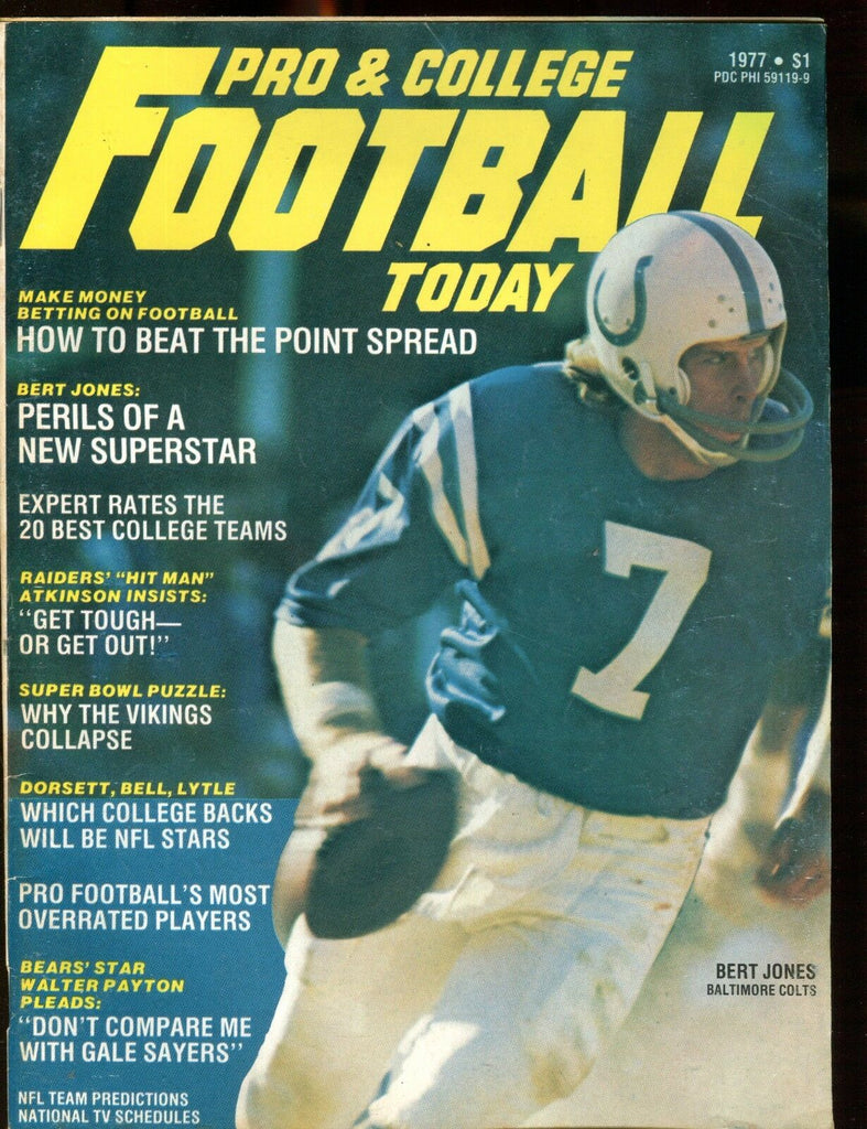 Pro & College Football Today Magazine 1977 Bert Jones EX No ML 020817jhe