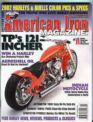 American Iron Magazine November 2001 TP's 121 Incher Harley EX 012916jhe