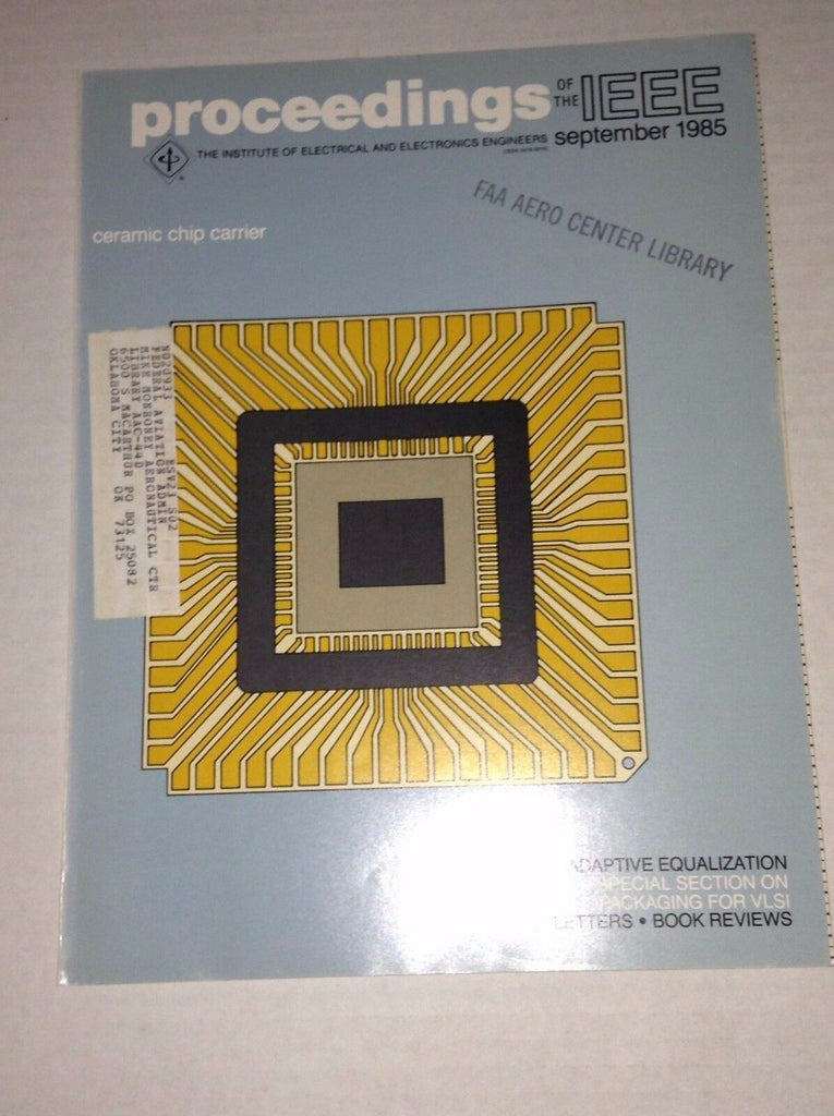 Proceedings Of The IEEE Magazine Adaptive Equalize September 1985 022917NONRH