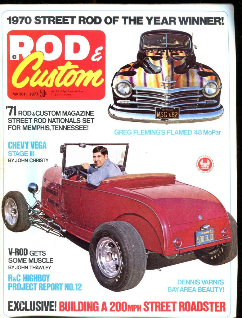 Rod & Custom Magazine March 1971 Chevy Vega EX No ML 011117jhe