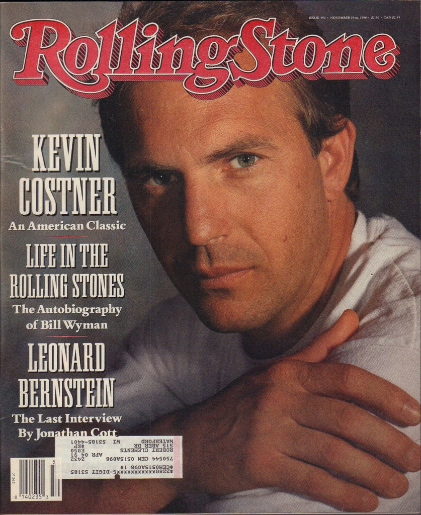 Rolling Stone November 29 1990 Kevin Costner,Leonard Bernstein w/ML VG 122816DBE