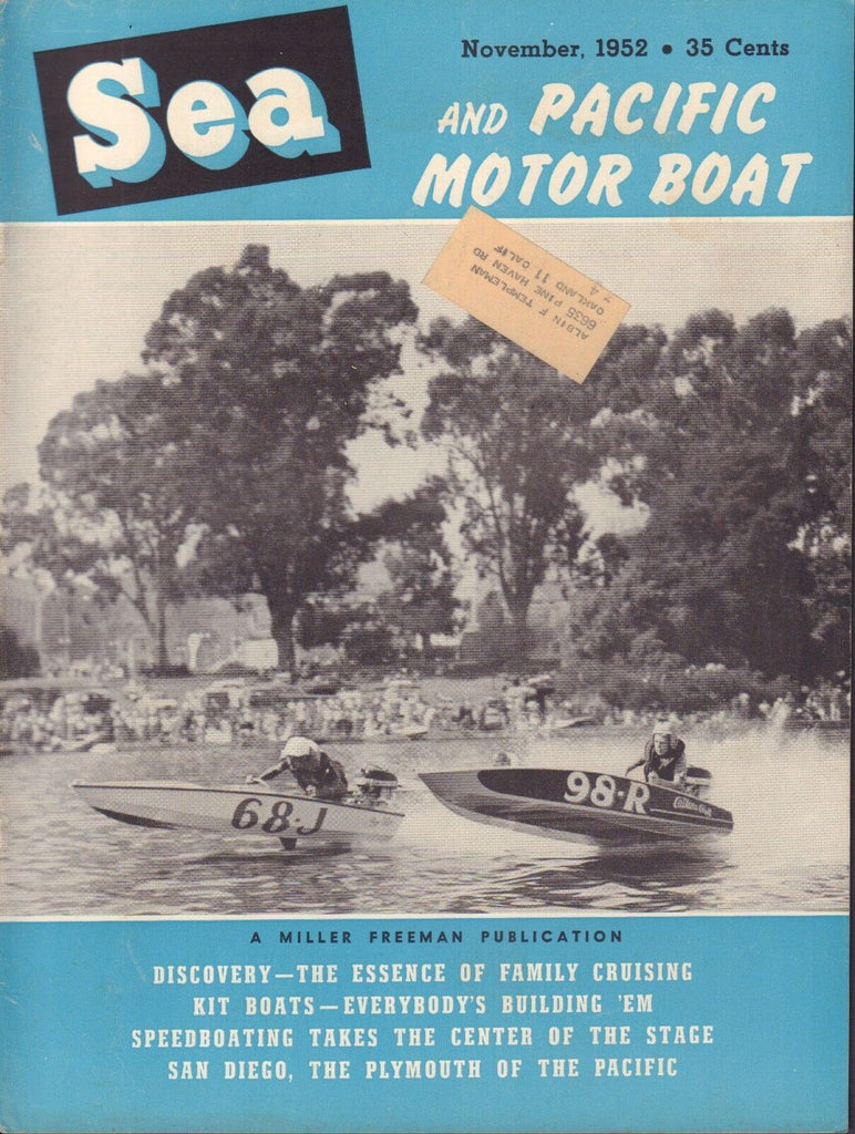 Sea Pacific Yachting November 1952 San Diego, Kit Boats w/ML 062217nonDBE