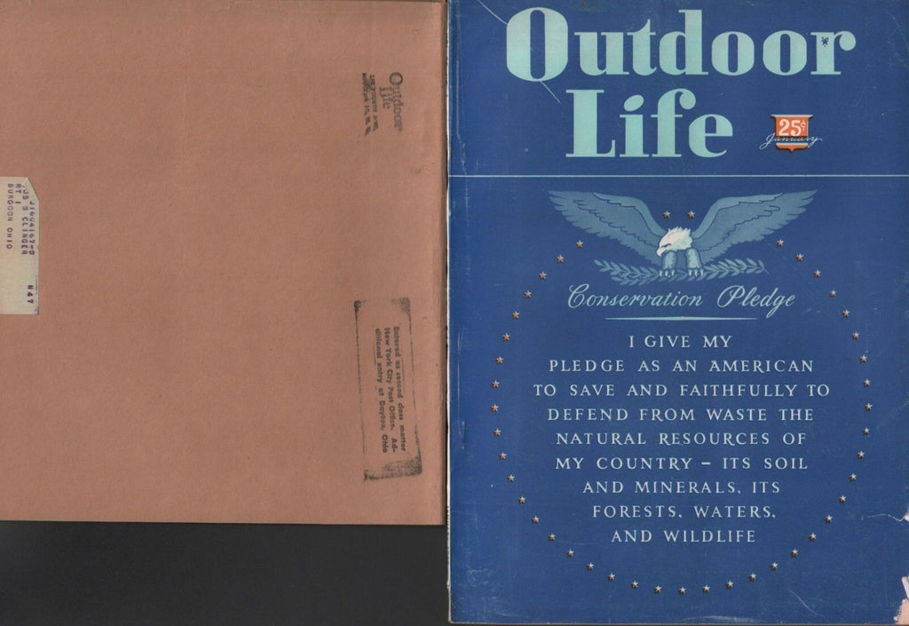 Outdoor Life January 1947 Jack O' Connor wOriginal Brown Mailer 081618DBE