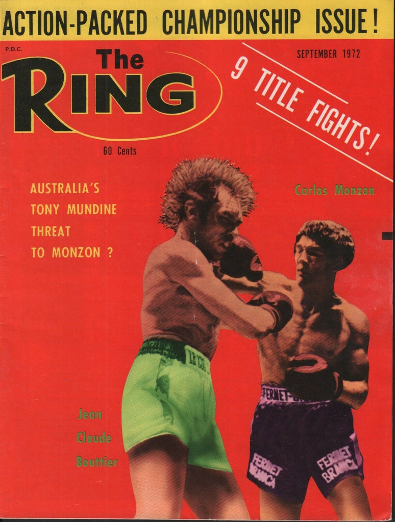 Jean Claude Bouttier Monzon The Ring Boxing Magazine September 1972 050918DBX