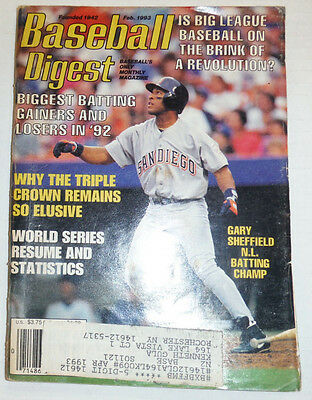 Baseball Digest Magazine Gary Sheffield February 1993 020315R