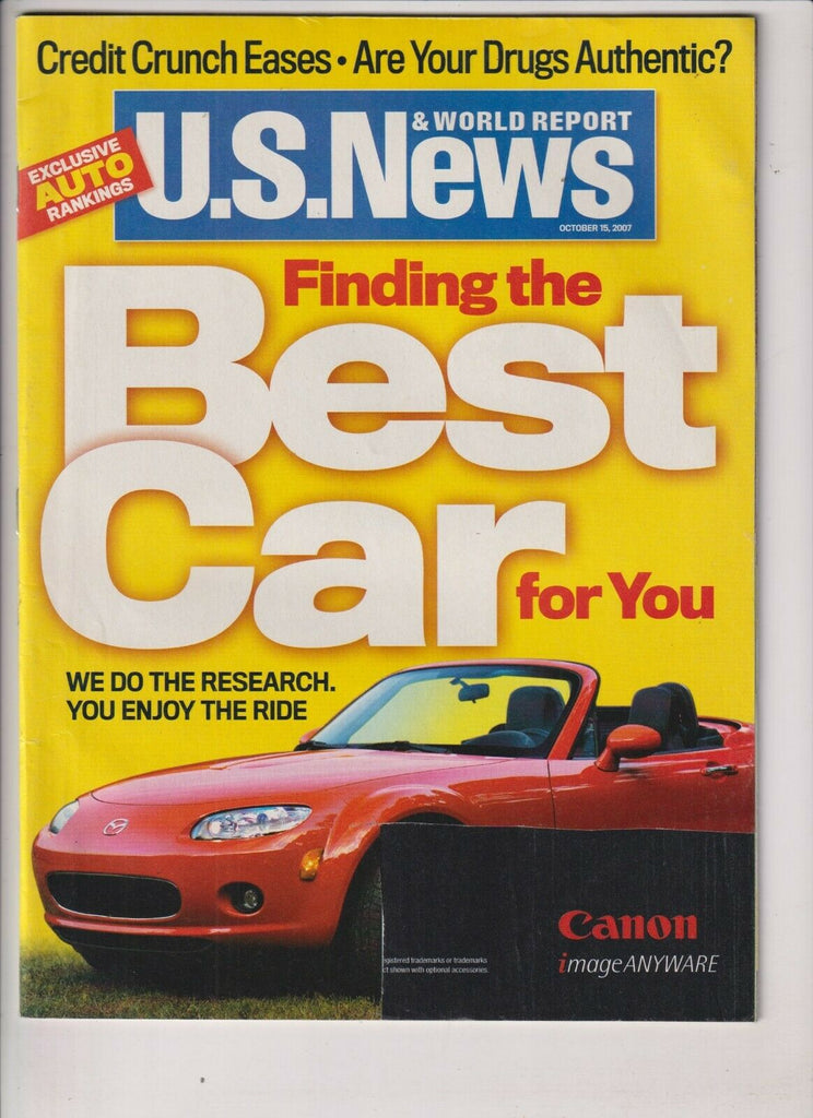 U.S. News Mag Finding The Best Car For You October 15, 2007 112019nonr
