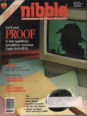 nibble magazine May 1989 AppleWorks, Proof, Bridges w/ML VG 010416DBE