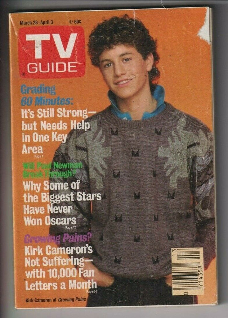 Tv Guide Mag Growing Pains Kirk Cameron March/April 3, 1987 110319nonr