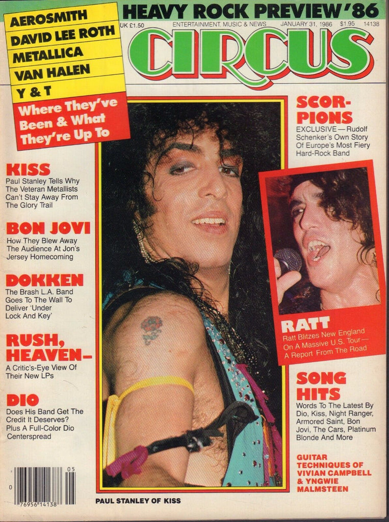 Circus January 31 1986 KISS, Bon Jovi, Kiss, DIO 050317nonDBE