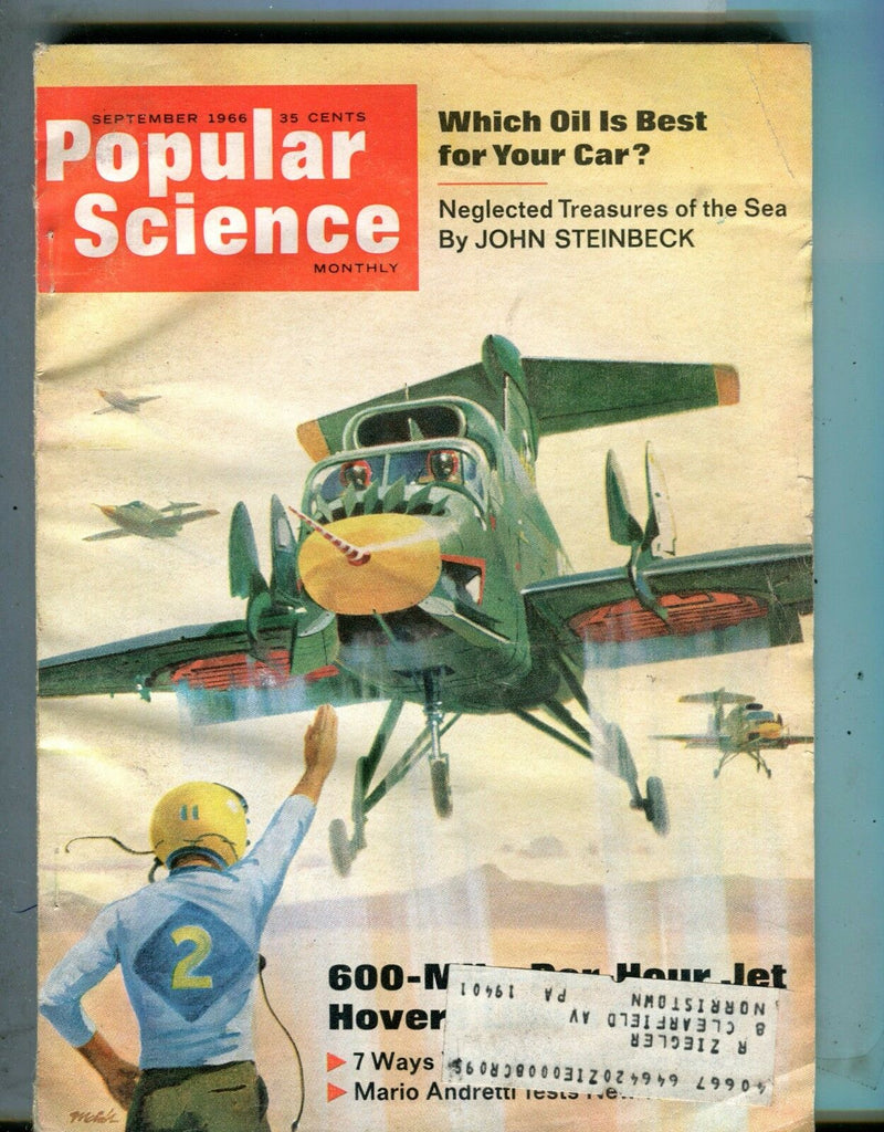 Popular Science Magazine September 1966 Hoverjet John Steinbeck 070117nonjhe