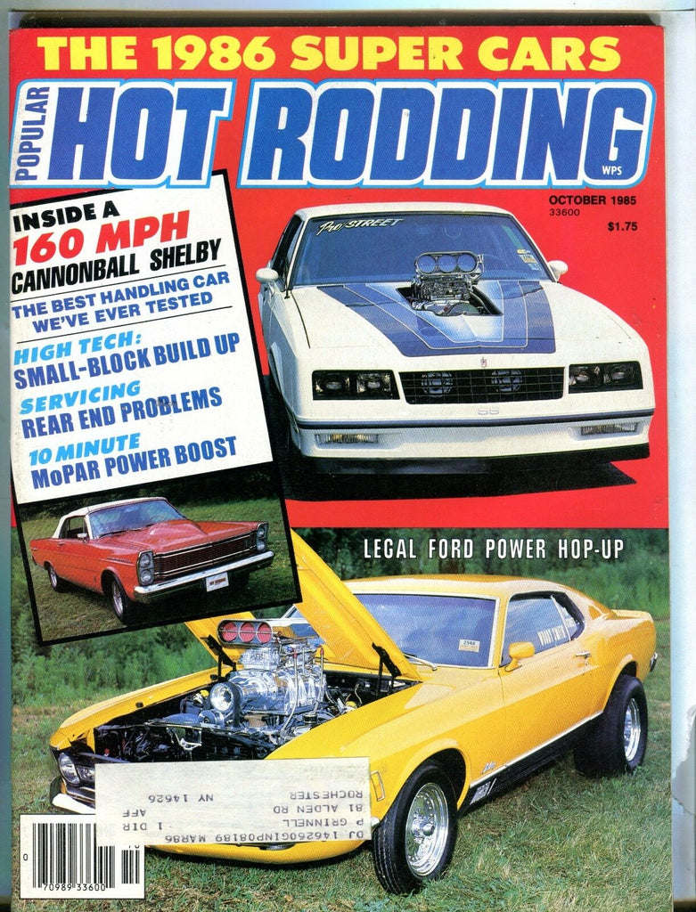 Popular Hot Rodding Magazine October 1985 Ford Power Hop Up EX w/ML 031717nonjhe