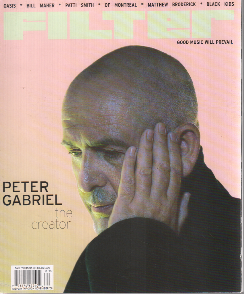 Filter 32 Fall 2008 Peter Gabriel Bill Maher Rain Johnson 032720DBE