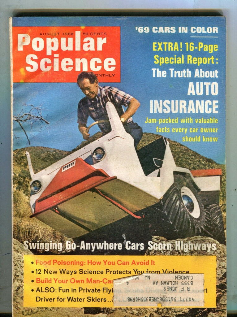 Popular Science Magazine August 1968 Swinging Go-Anywhere Cars 062917nonjhe