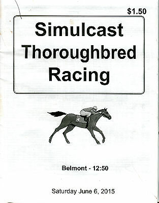 Simulcast Thoroughbred Racing Program Belmont June 6 2015 EX 040816jhe