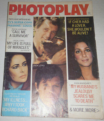 Photoplay Magazine Cher & Elizabeth Taylor March 1974 NO ML 072914R