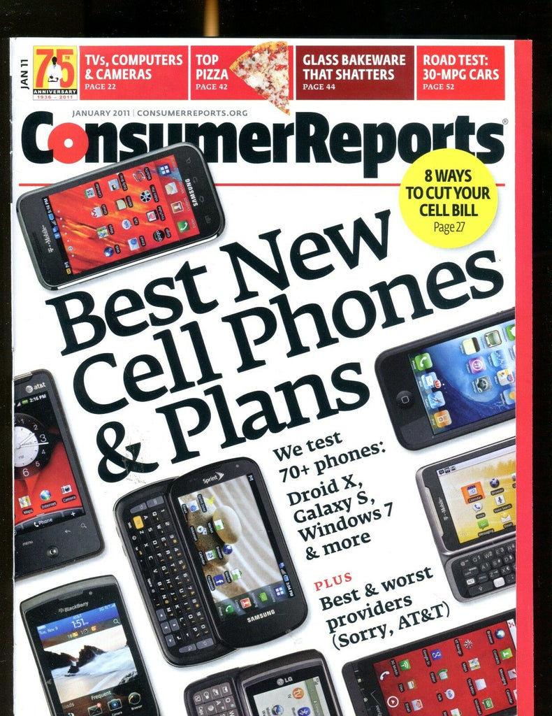 Consumer Reports Magazine January 2011 Call Phones EX NO ML 012717jhe