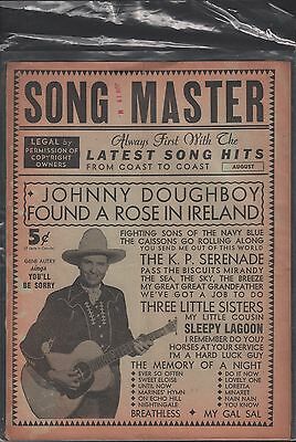 Song Master August 1942 Johnny Doughboy VG 010716DBE