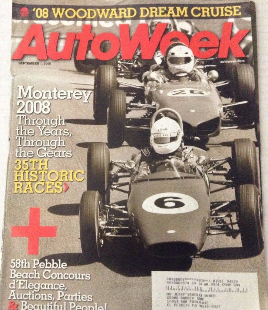 Autoweek Magazine Monterey Historic Races September 1, 2008 080417nonrh