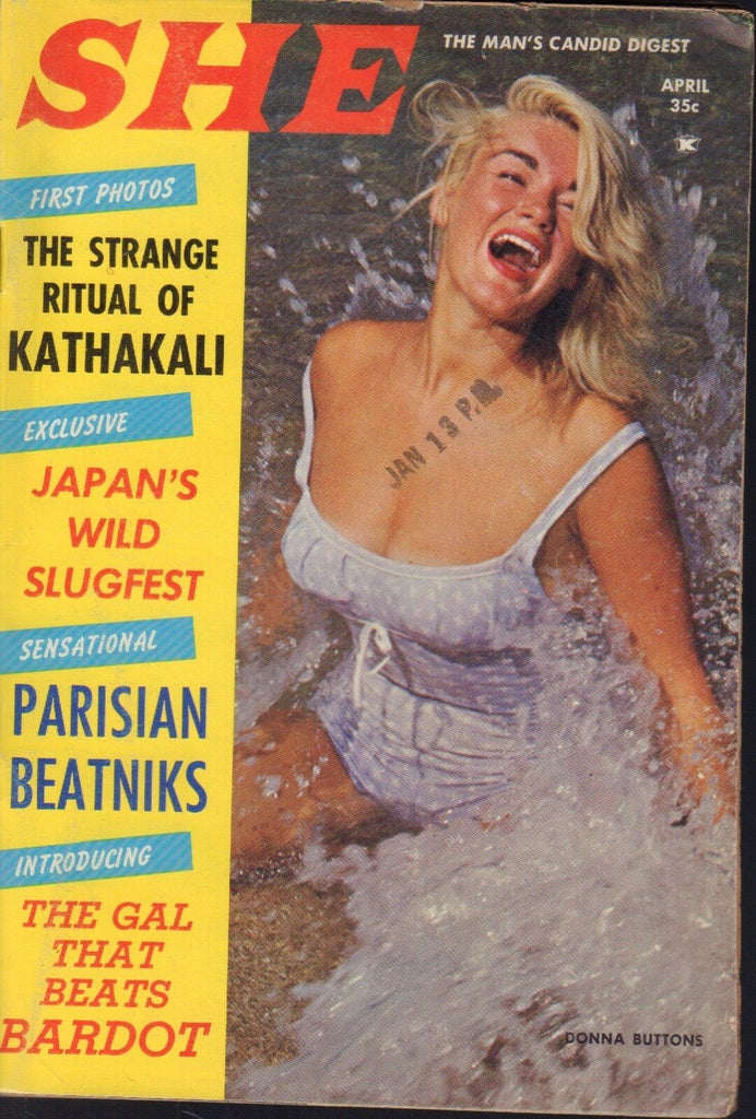 She Man's Cadid Digest April1960 Donna Buttons Cheesecake Pin Up Girls 091218AME