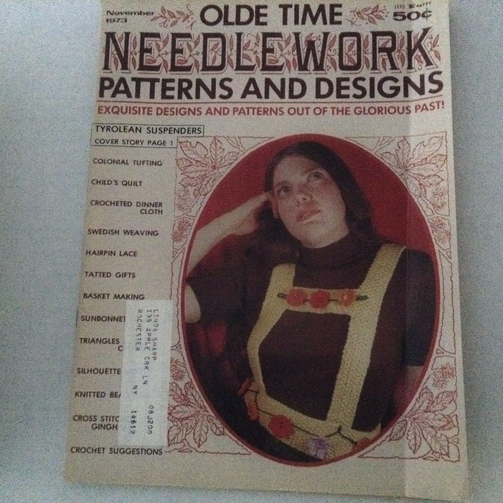 Olde Time Needlework Magazine Tyrolean Suspenders November 1973 061717nonrh2