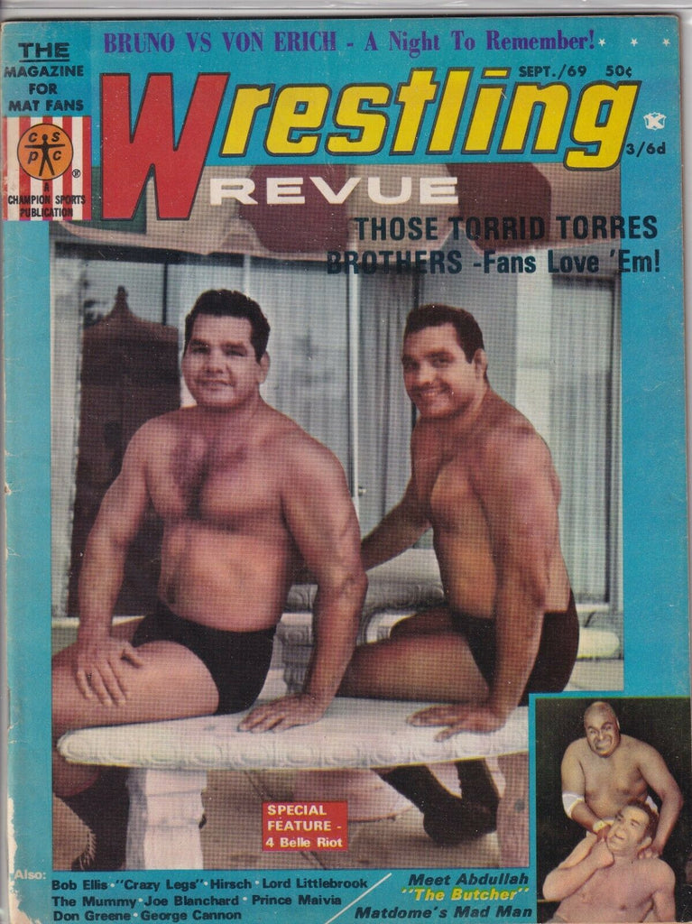 Wrestling Revue Magazine Torres Brothers Abdullah September 1969 061019nonr