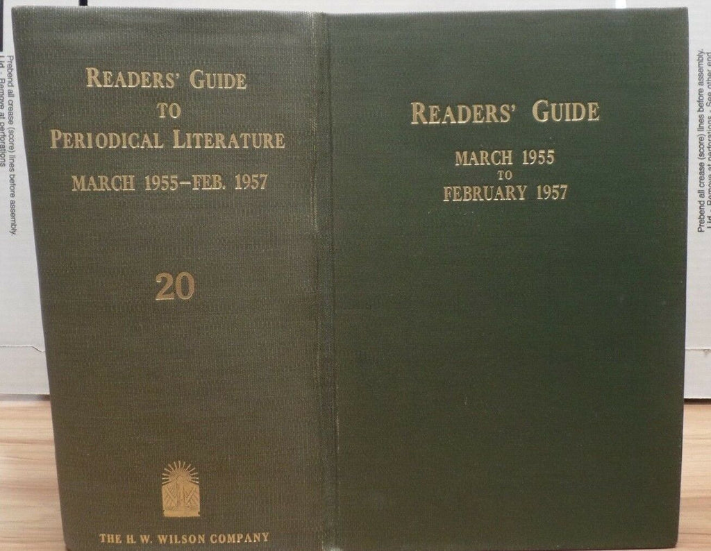 Readers Guide To Periodical Literature March 1955 - Feb 1957 20 exFAA 092418DBE2