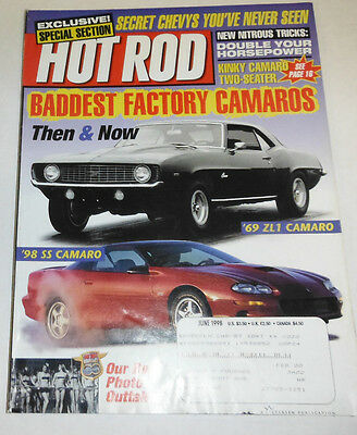 Hot Rod Magazine Baddest Factory Camaros June 1998 080814R