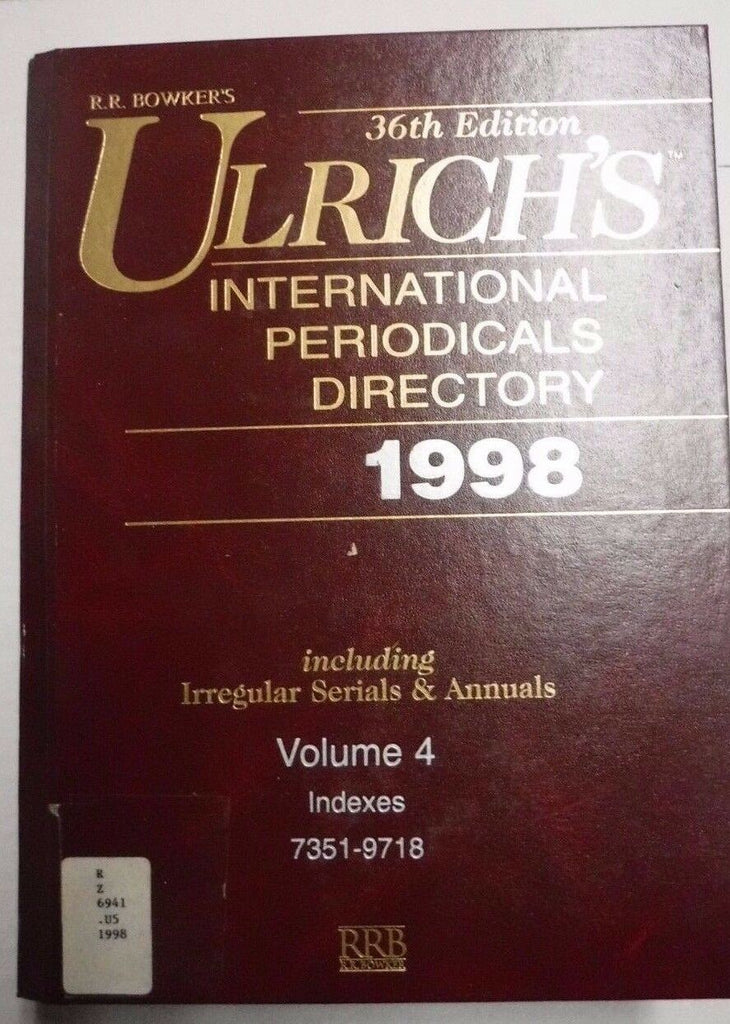 Ulrich's International Periodicals Directory 1998 Vol.4 FAA 040717nonDBE